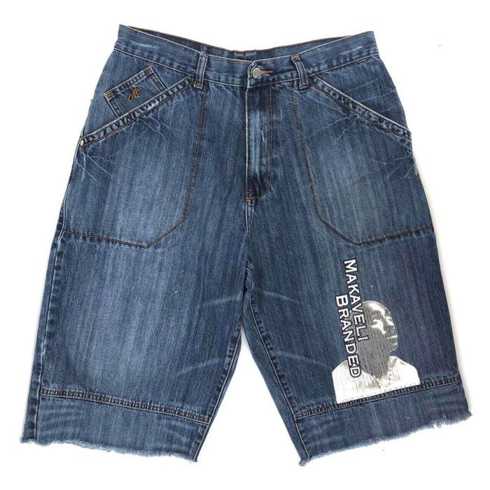 Makaveli Tupac Shakur Makaveli Branded denim jean shorts Y2K vintage ...