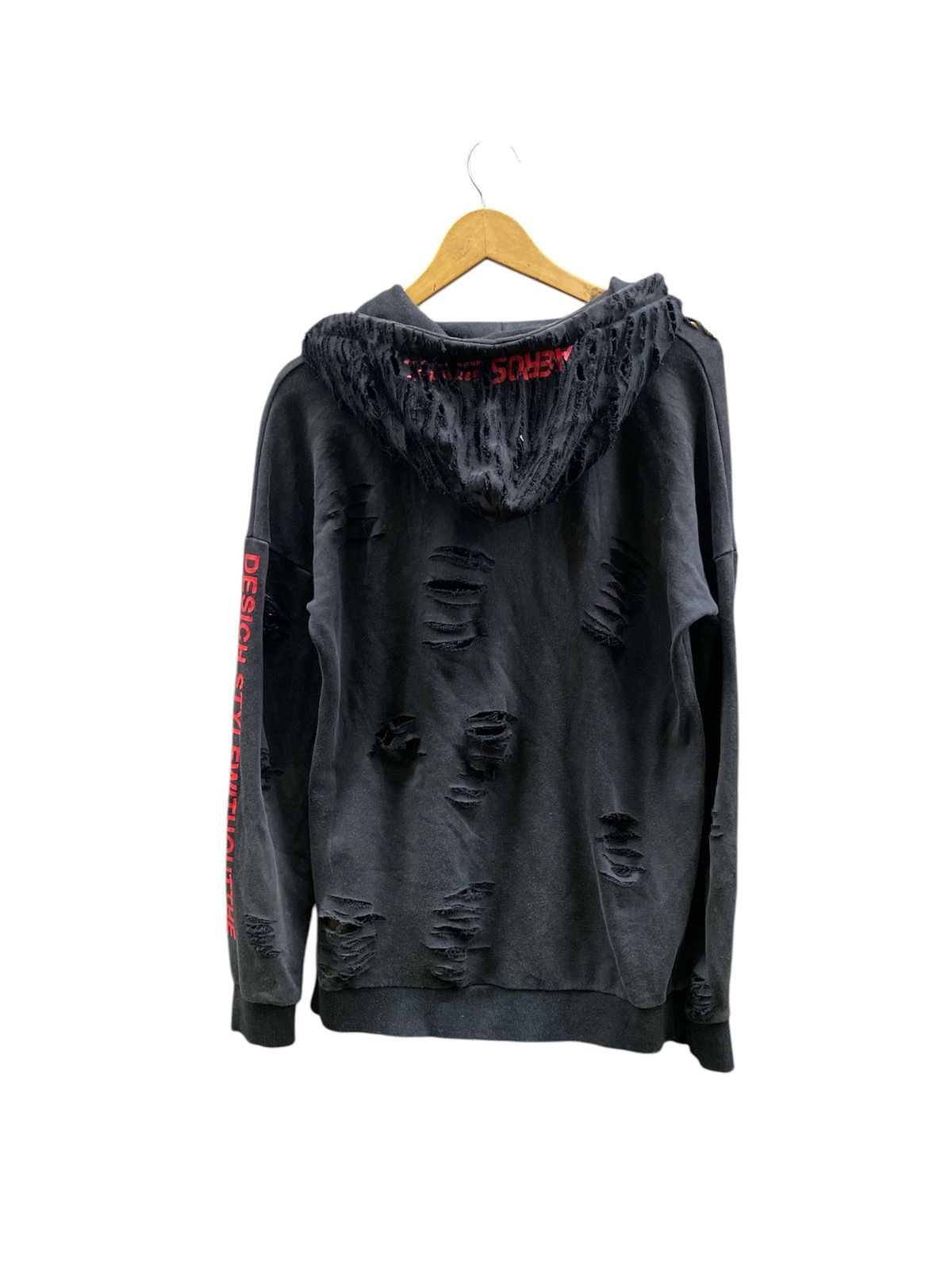 If Six Was Nine × Japanese Brand × Le Grande Bleu (L.G.B.) Aero Distressed ERD Style Trashed Hoodie Size US M / EU 48-50 / 2 - 3 Thumbnail