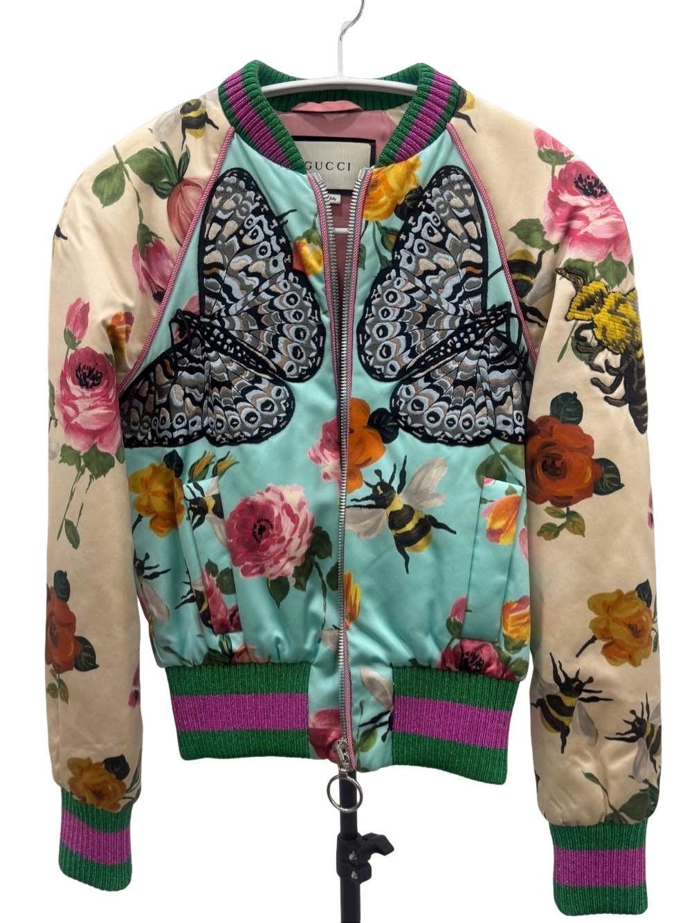 Gucci Gucci Alessandro Michele Souvenir Satin Bomber Cowboy Cat