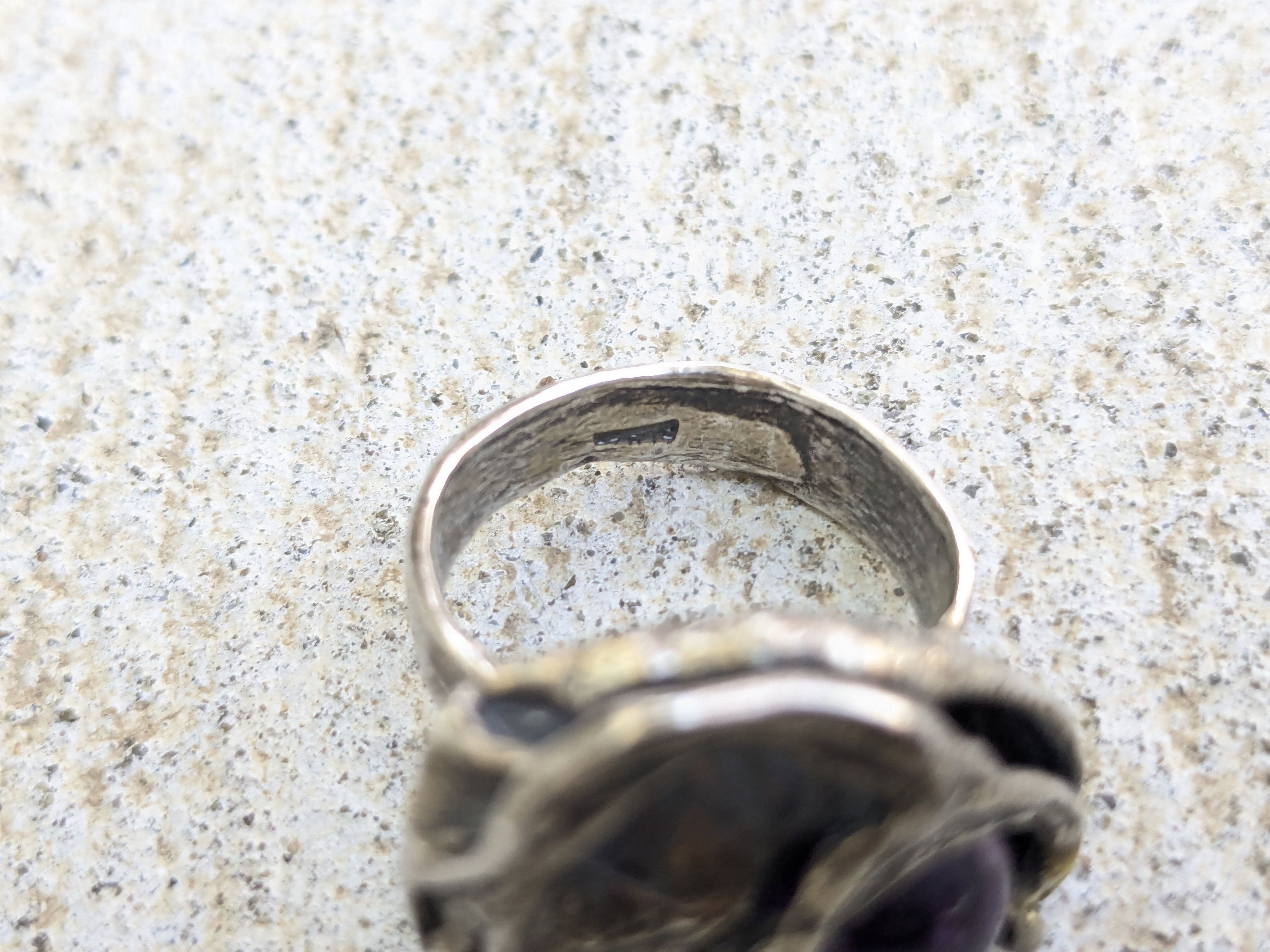 Jewelry × Vintage Vintage Sterling Silver Ring Purple Amethyst 6.5 Brutalist Size ONE SIZE - 10 Thumbnail