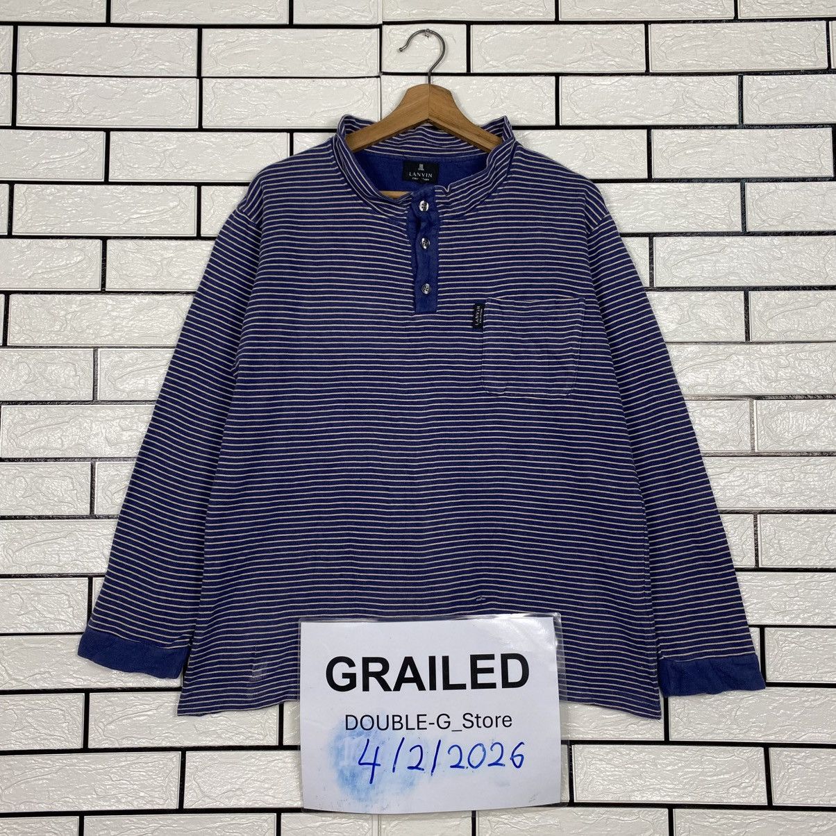 Lanvin 📌Vintage Hickory Chore Sweatshirt Striped Lanvin Size US M / EU 48-50 / 2 - 1 Thumbnail