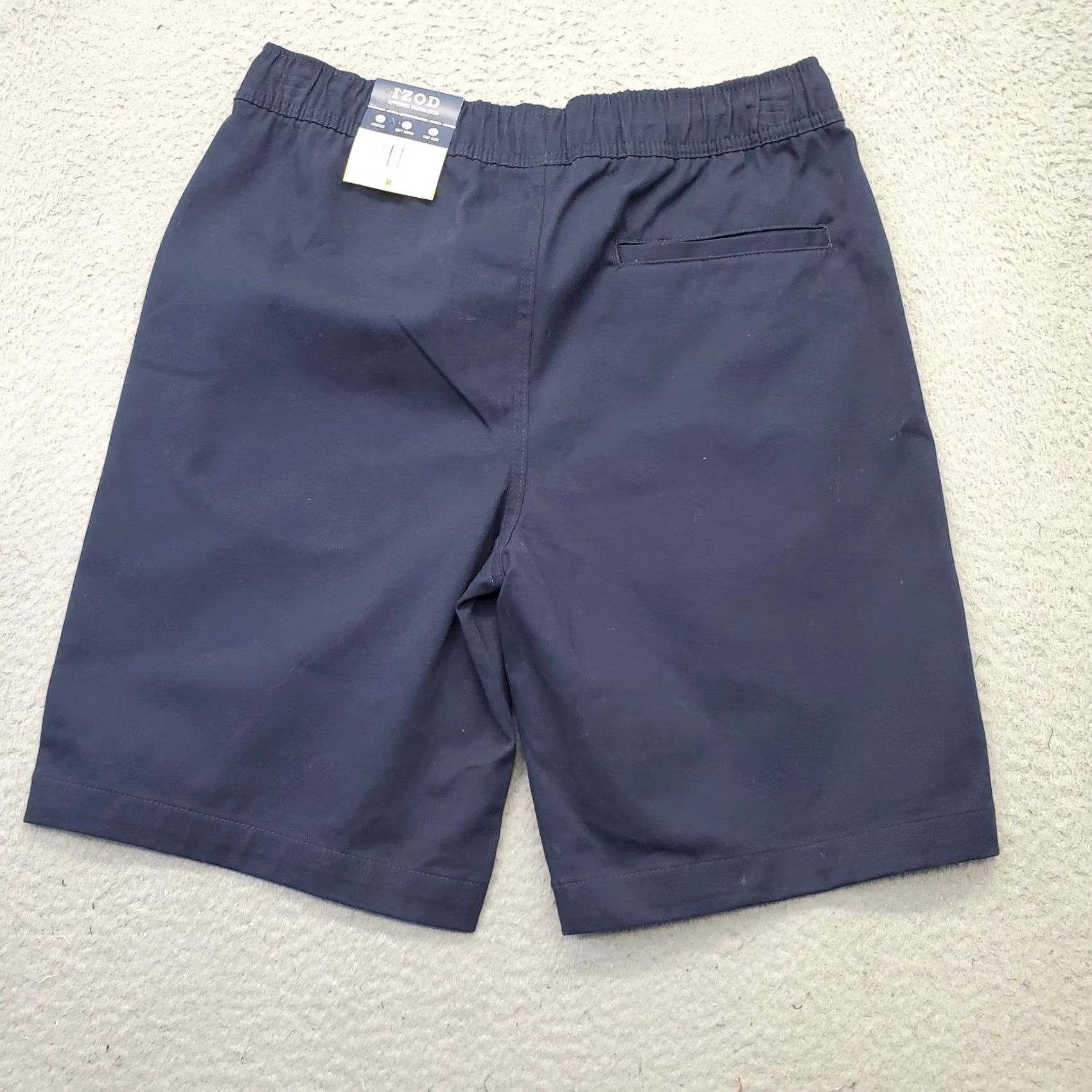 Izod IZOD Mens Shorts M Navy Stretch Soft Touch Easy Care Approved Schoolwear Casual Summer Chino Size US 31 - 2 Thumbnail
