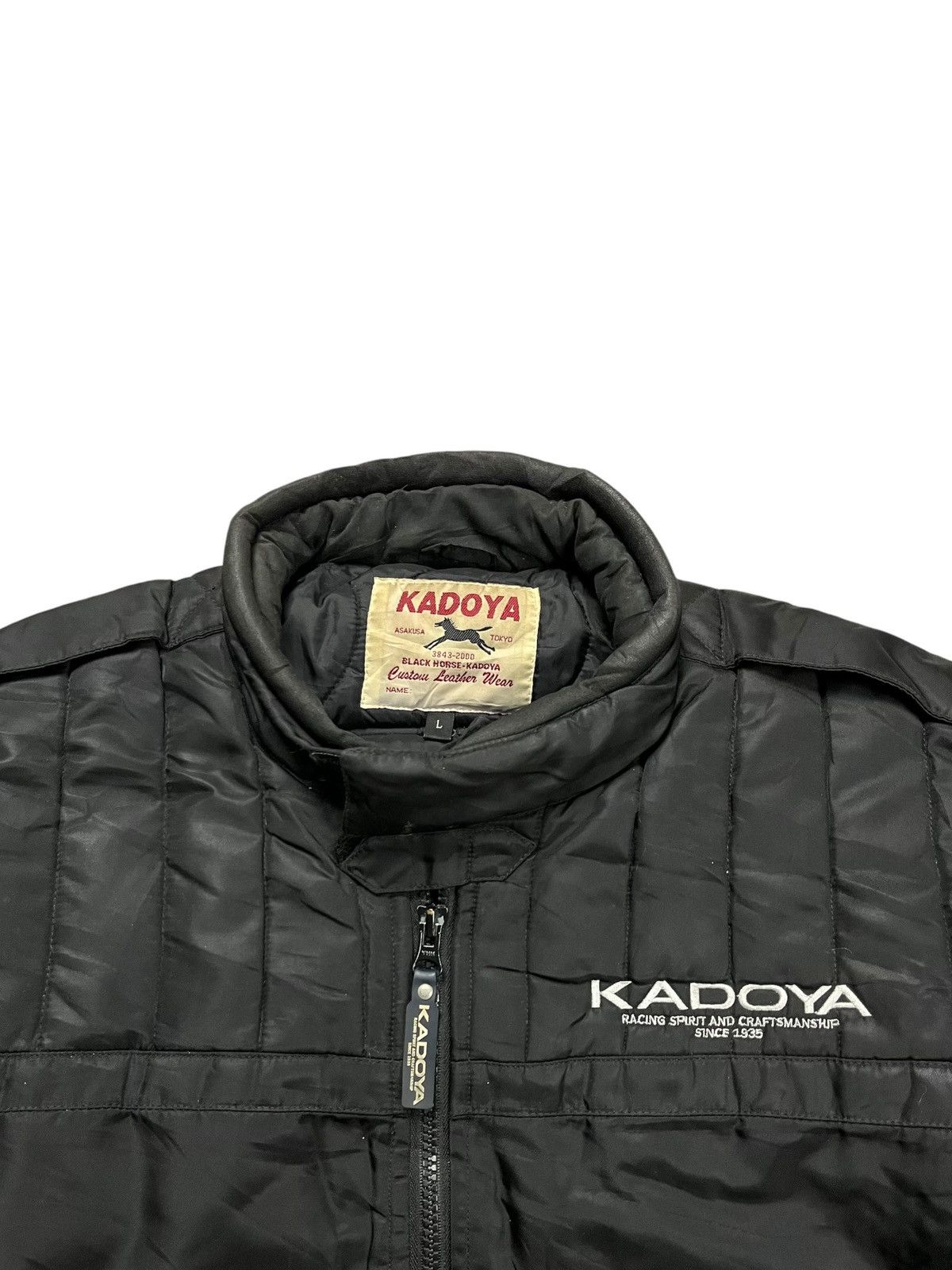 Japanese Brand 1990s Kadoya Full Protector Black Horse Power Riding Jacket Size US M / EU 48-50 / 2 - 7 Thumbnail