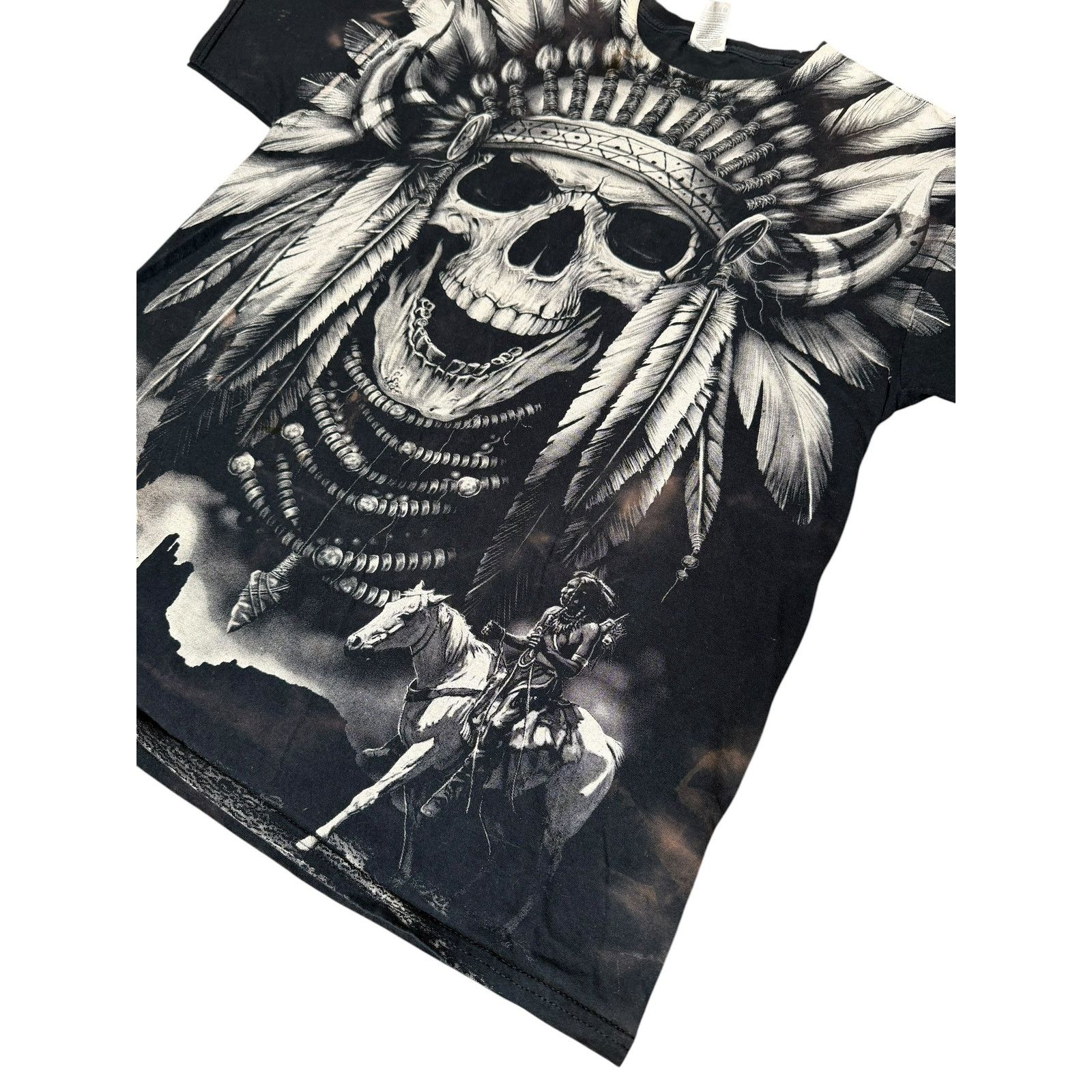 Fruit Of The Loom × Vintage Vintage Native American Skull Chief AOP T-Shirt Size US L / EU 52-54 / 3 - 4 Thumbnail