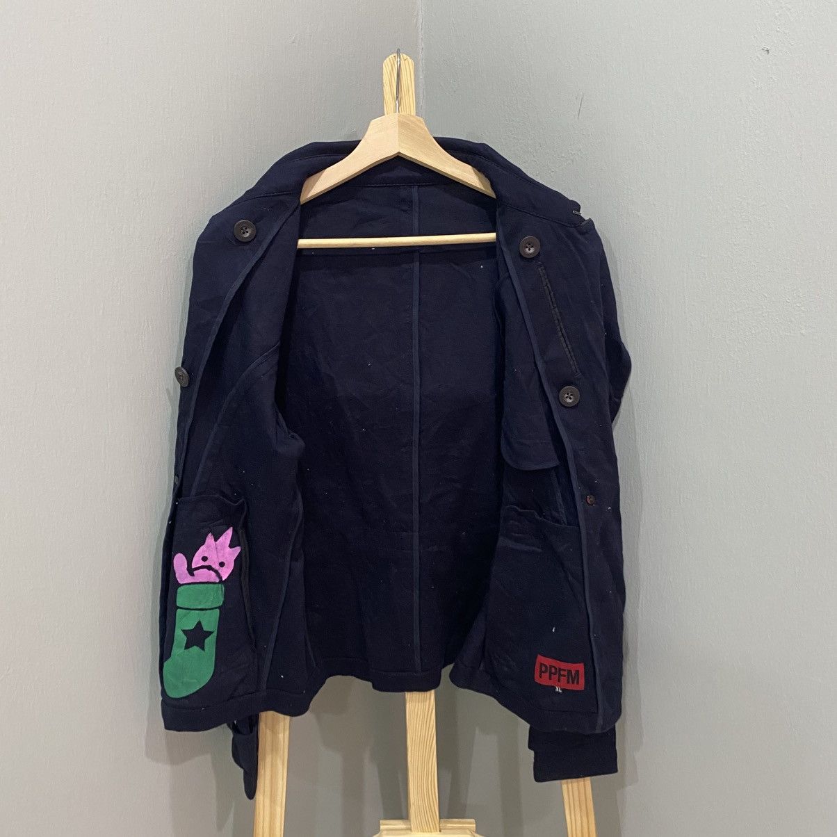 PPFM Navy Double-Breasted Cropped Peacoat Jacket Size US S / EU 44-46 / 1 - 3 Thumbnail