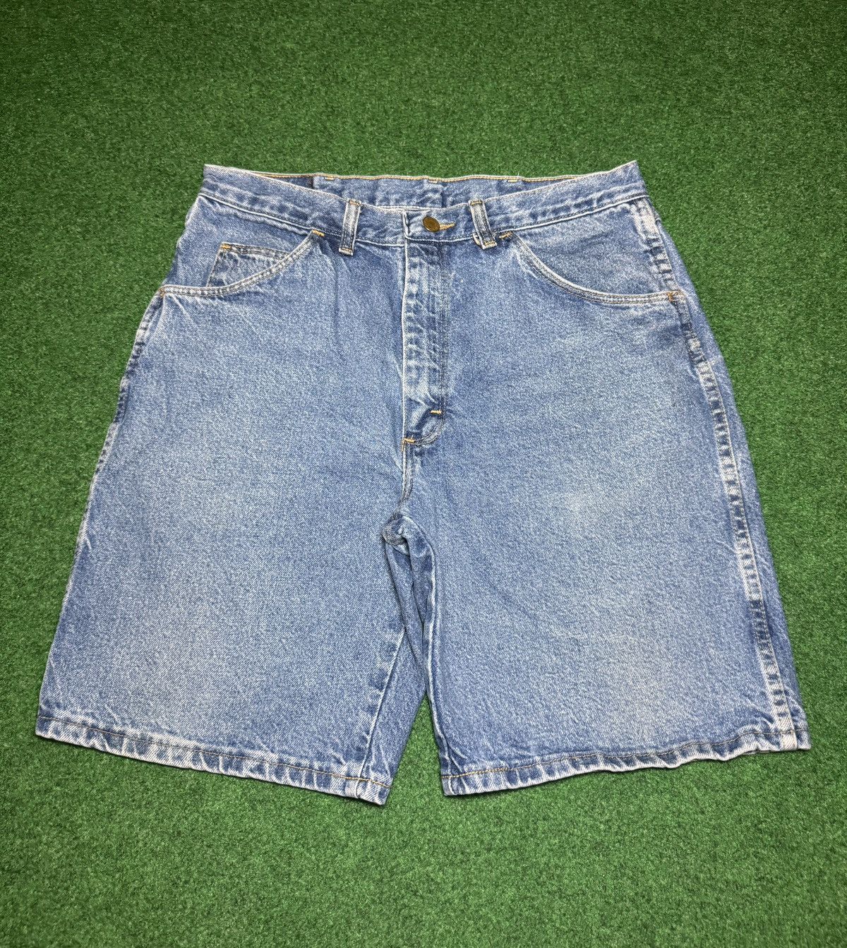 Wrangler Vintage 90s Relaxed Baggy Jorts Skater Grunge Denim Shorts Size US 34 / EU 50 - 2 Thumbnail
