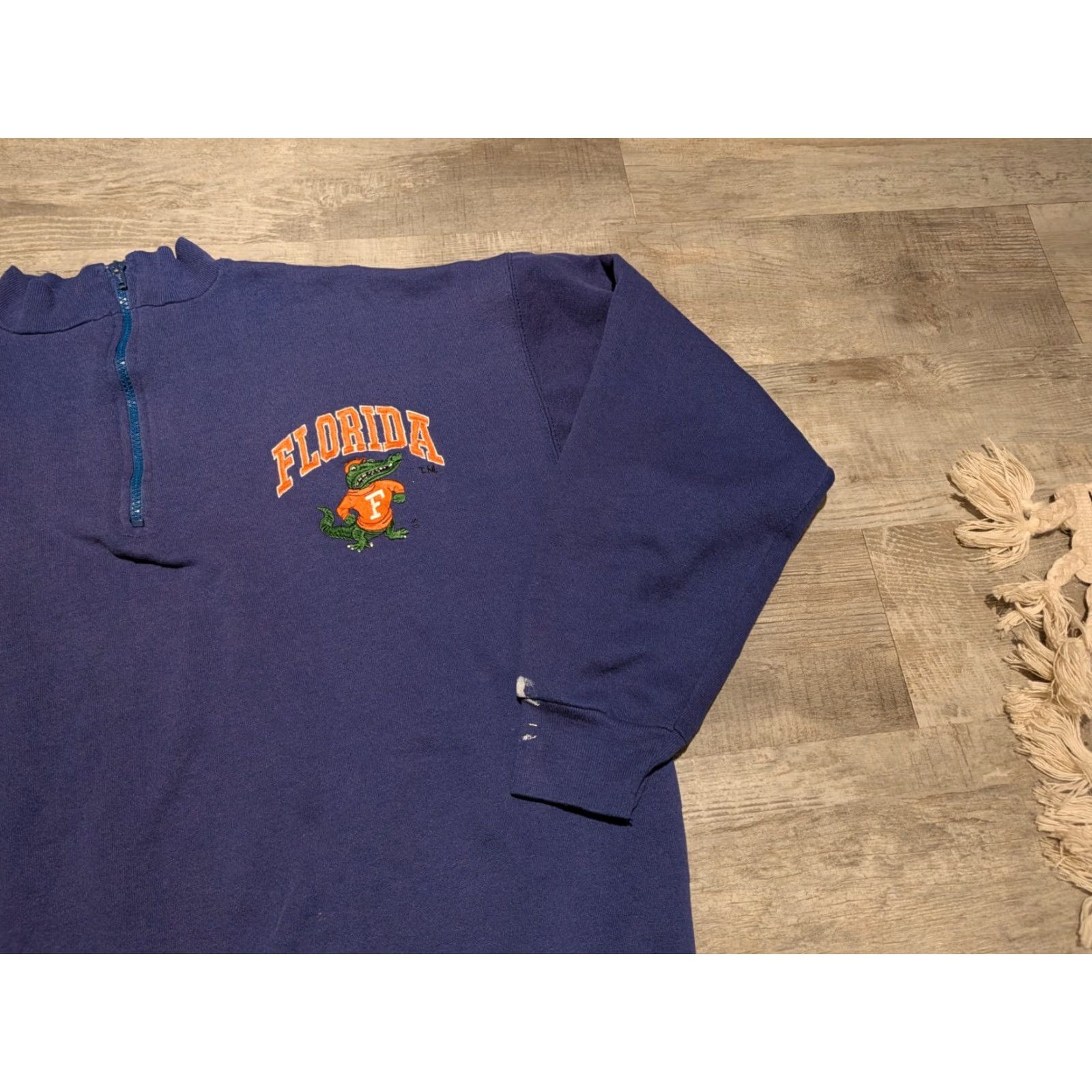 Vintage VINTAGE Discus Athletic Florida Gators Sweatshirt 1/4 Zip Men XL Blue Logo Embroidered Gator USA Made Size US XL / EU 56 / 4 - 2 Thumbnail
