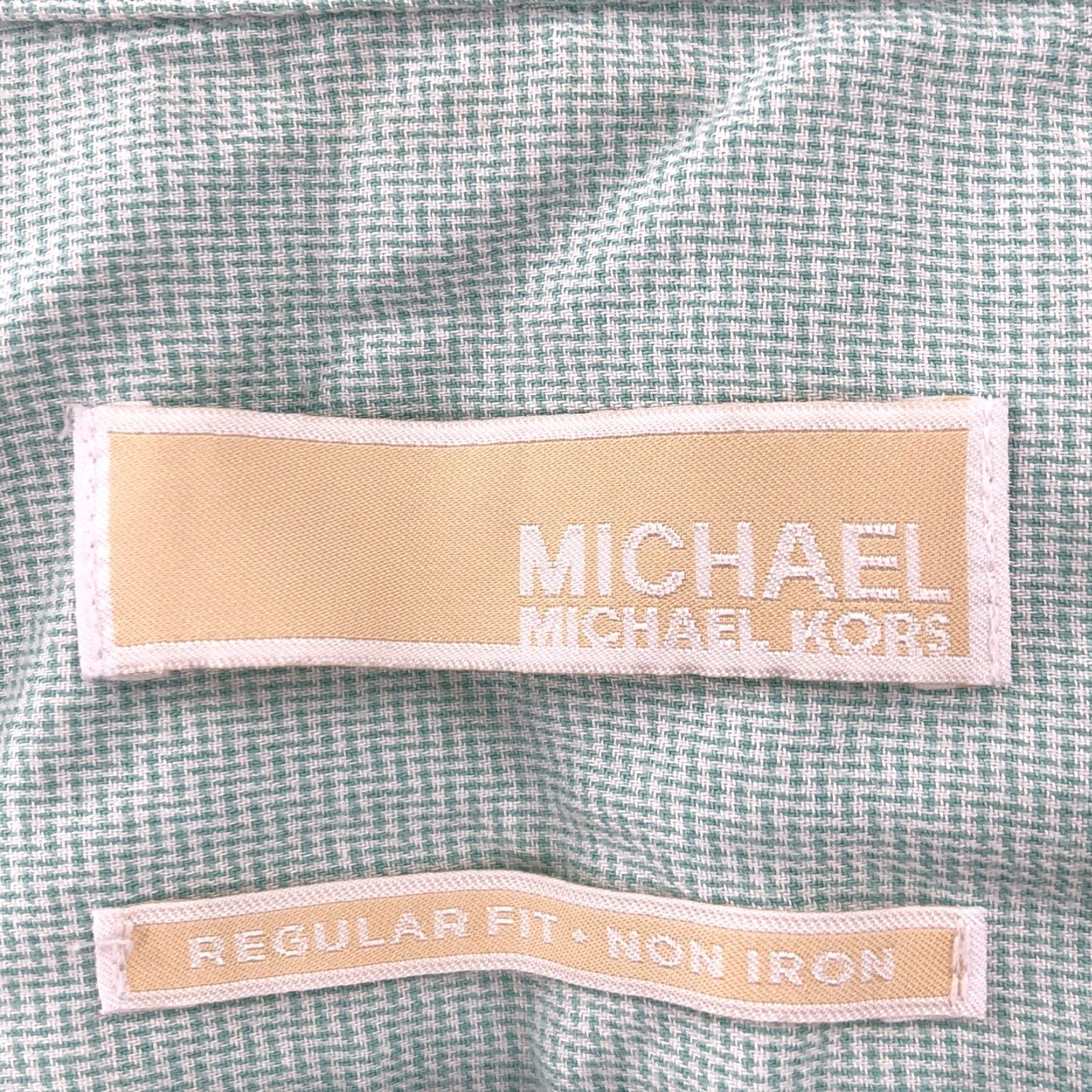 Michael Kors Michael Kors Mens Blue Regular Fit Dress Shirt Sz 17-34/35 Collared Long Sleeve Button Closure Solid Cotton Shirt Mens Casual 90s? Size 46R - 4 Thumbnail