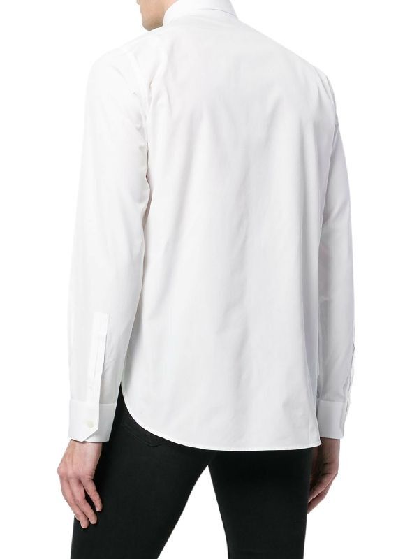 Saint Laurent Paris o1bcso1str0625 Pique Plastron Yves Collar Shirt in White Size US XS / EU 42 / 0 - 3 Thumbnail