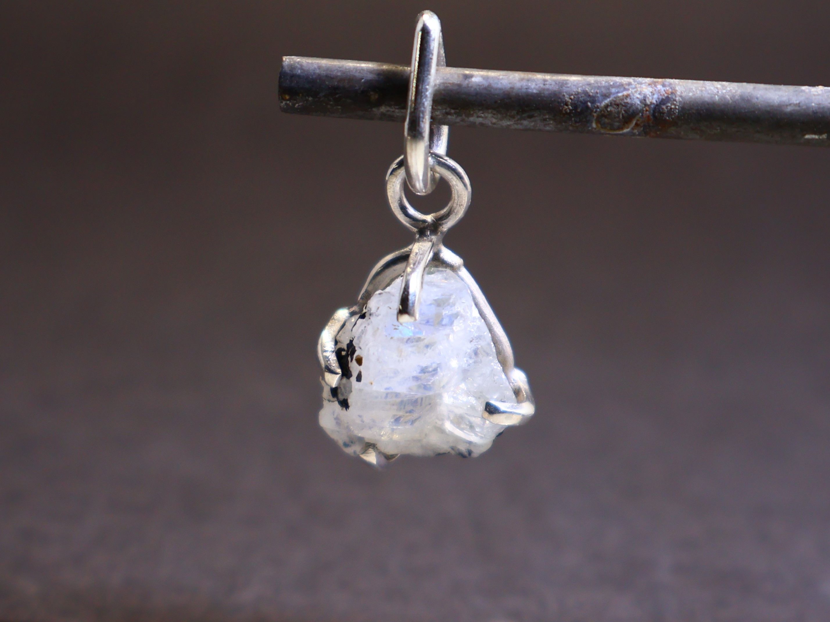 Handmade Raw Moonstone, Sterling silver Handmade Women pendant, Size ONE SIZE - 2 Thumbnail