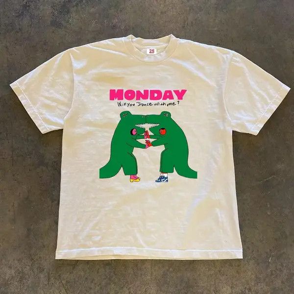 Japanese Brand Horiko x aoka White vintage washed dinosaur pattern t-shirt Size US M / EU 48-50 / 2 - 5 Thumbnail