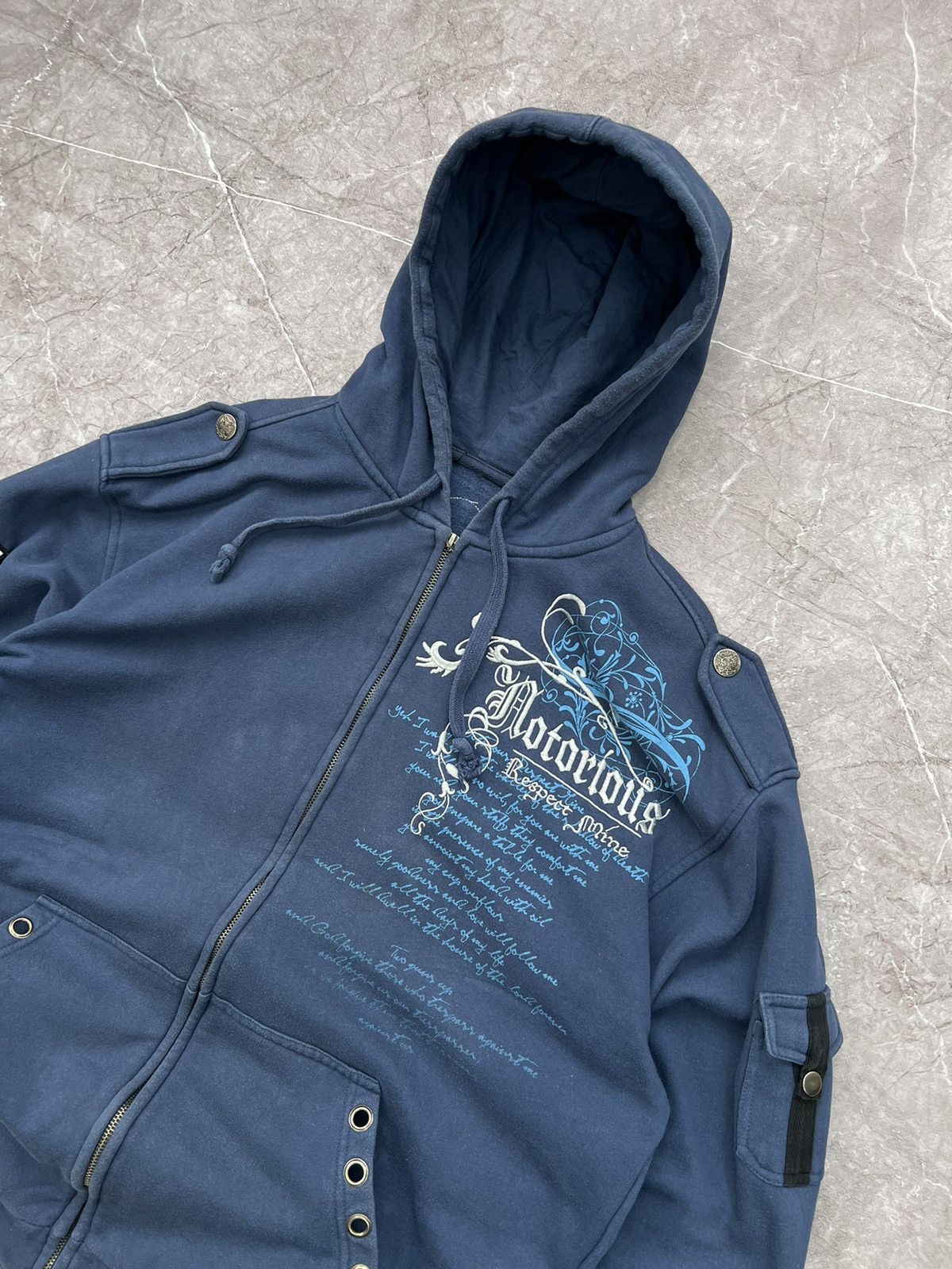 Affliction × If Six Was Nine Vintage Y2K Affliction Hoodie Skull Grunge Cybergoth Biker Size US L / EU 52-54 / 3 - 3 Thumbnail