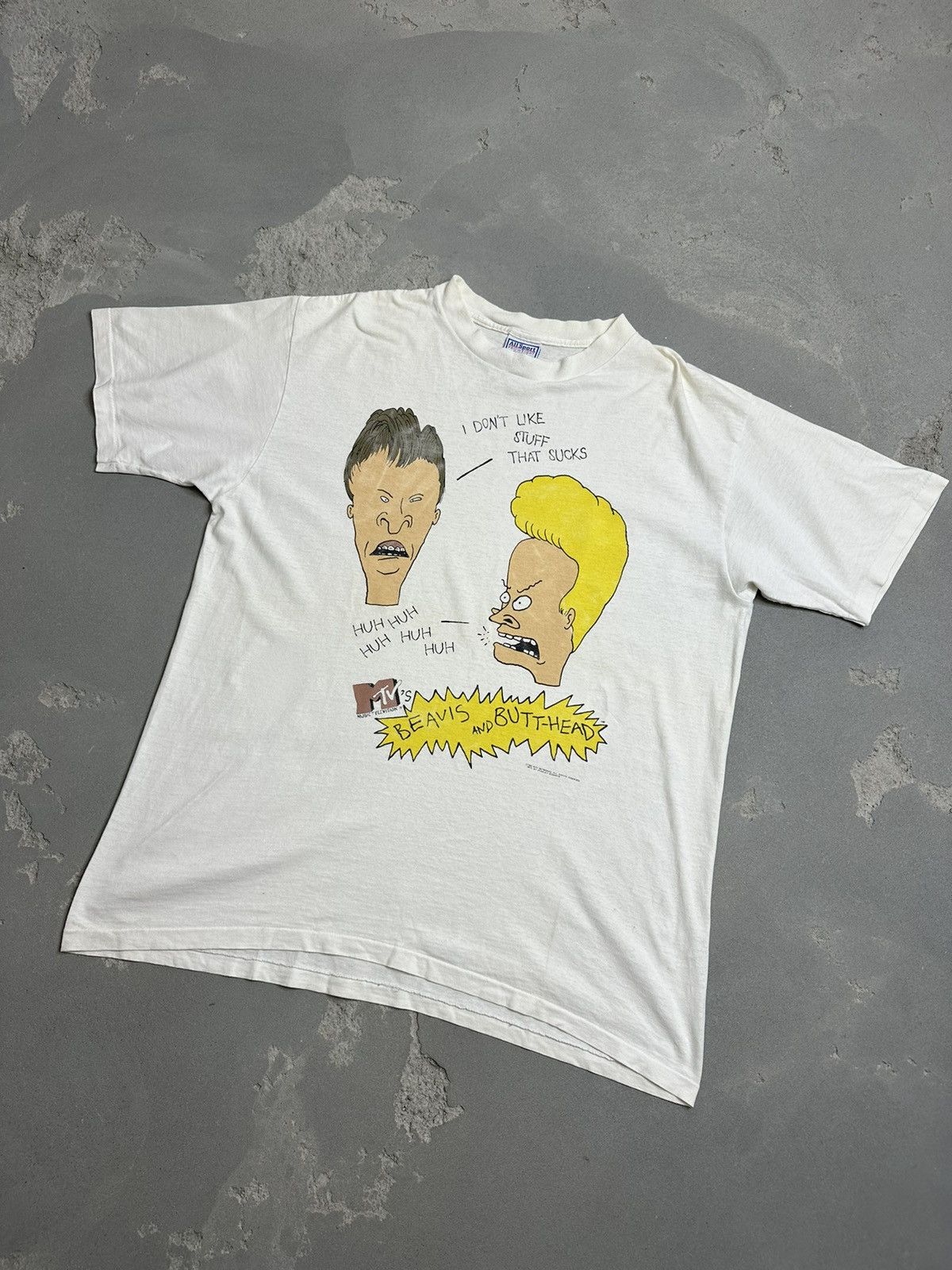 image of Movie x Mtv Beavis And Butthead 1993 Mtv Vintage Tee T Shirt in White, Men's (Size XL)