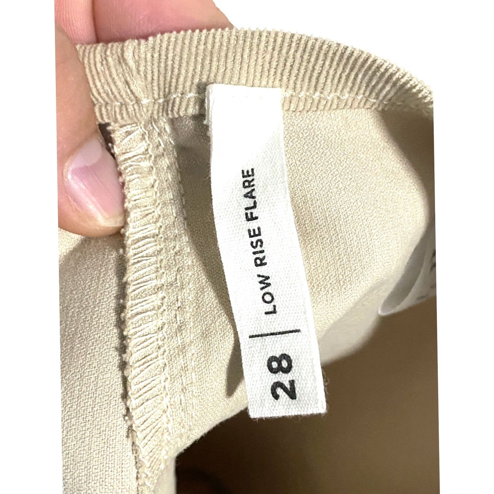 Pacsun PacSun Low Rise Corduroy Pants Women 28 Cement Khaki Flare Pull On Retro Hippie Size 28" / US 6 / IT 42 - 6 Thumbnail