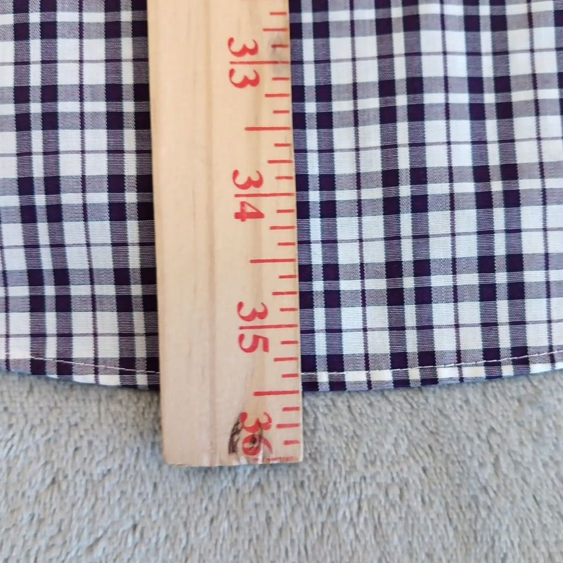 Stafford Stafford Shirt Mens Size 16 Tall Purple Plaid Long Sleeve Button Up Size US L / EU 52-54 / 3 - 6 Thumbnail