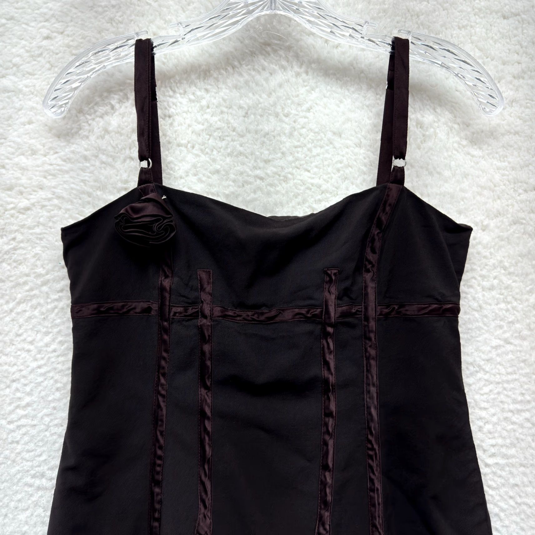 Vintage VINTAGE 90s Y2K Barami Midi Sheath Dress 8 Medium Brown Cocktail Fairy Goth Whimsigoth Womens Size M / US 6-8 / IT 42-44 - 2 Thumbnail