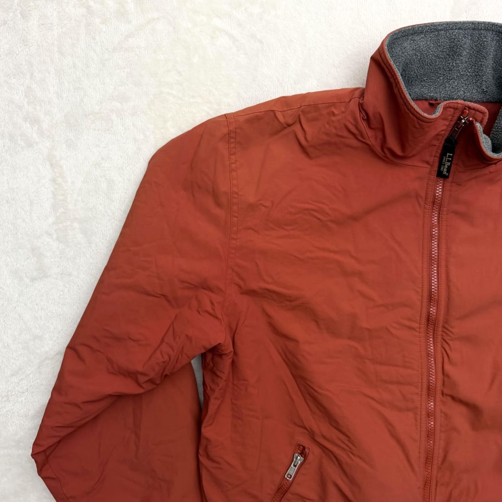 Vintage LL Bean Jacket Mens Large Orange Fleece Lined Bomber Insulated Zip Pockets Size US L / EU 52-54 / 3 - 6 Thumbnail