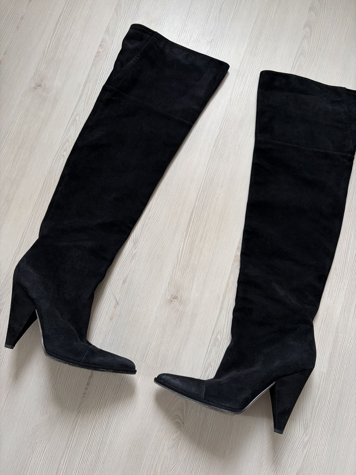 Sergio Rossi Sergio Rossi Knee High Boots Black Suede Size US 10 / IT 40 - 2 Thumbnail