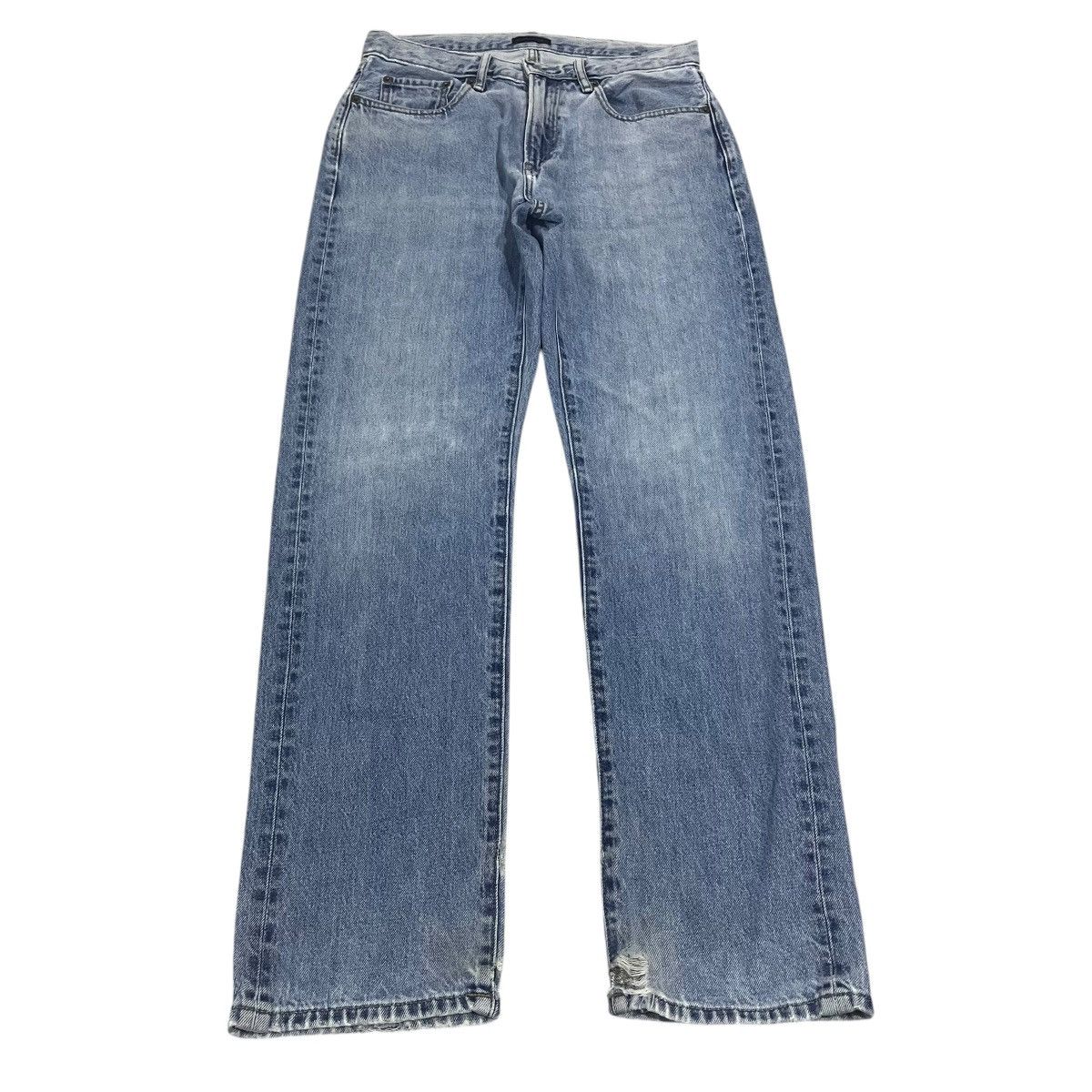 If Six Was Nine × Japanese Brand × Le Grande Bleu (L.G.B.) VINTAGE UNIQLO LIGHT BLUE WASHED DENIM PANTS Size US 32 / EU 48 - 1 Thumbnail