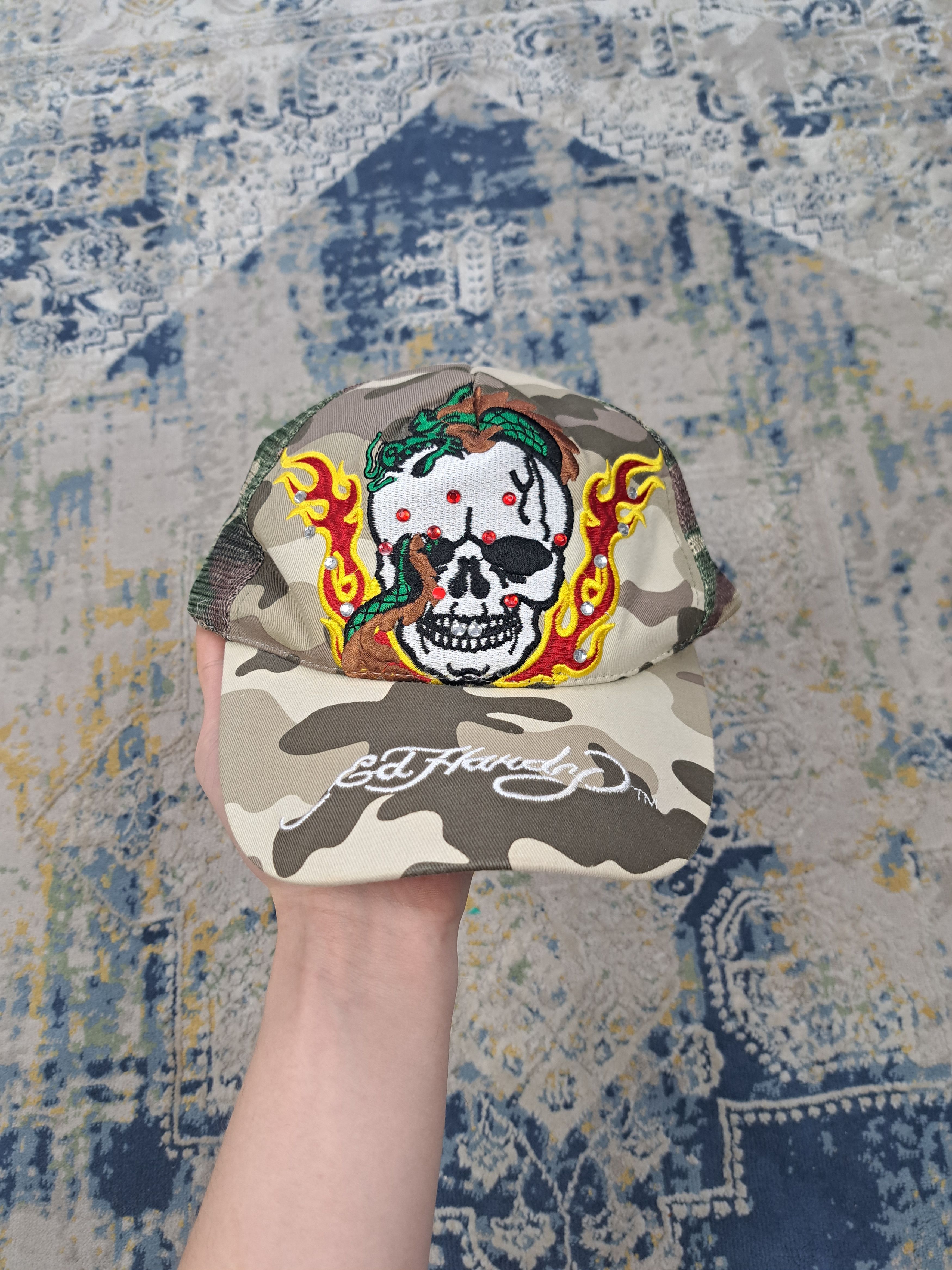 Ed Hardy Ed Hardy Avant Garde Rhinestone Skull Camo Cap y2k Drip SWAG Size ONE SIZE - 2 Thumbnail