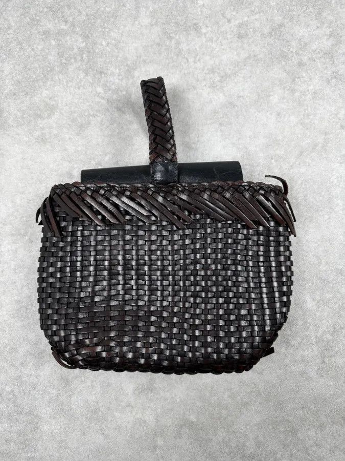 Jean Paul Gaultier 2000 Jean Paul Gaultier Woven Fringe Brown Leather Bag Size ONE SIZE - 3 Thumbnail