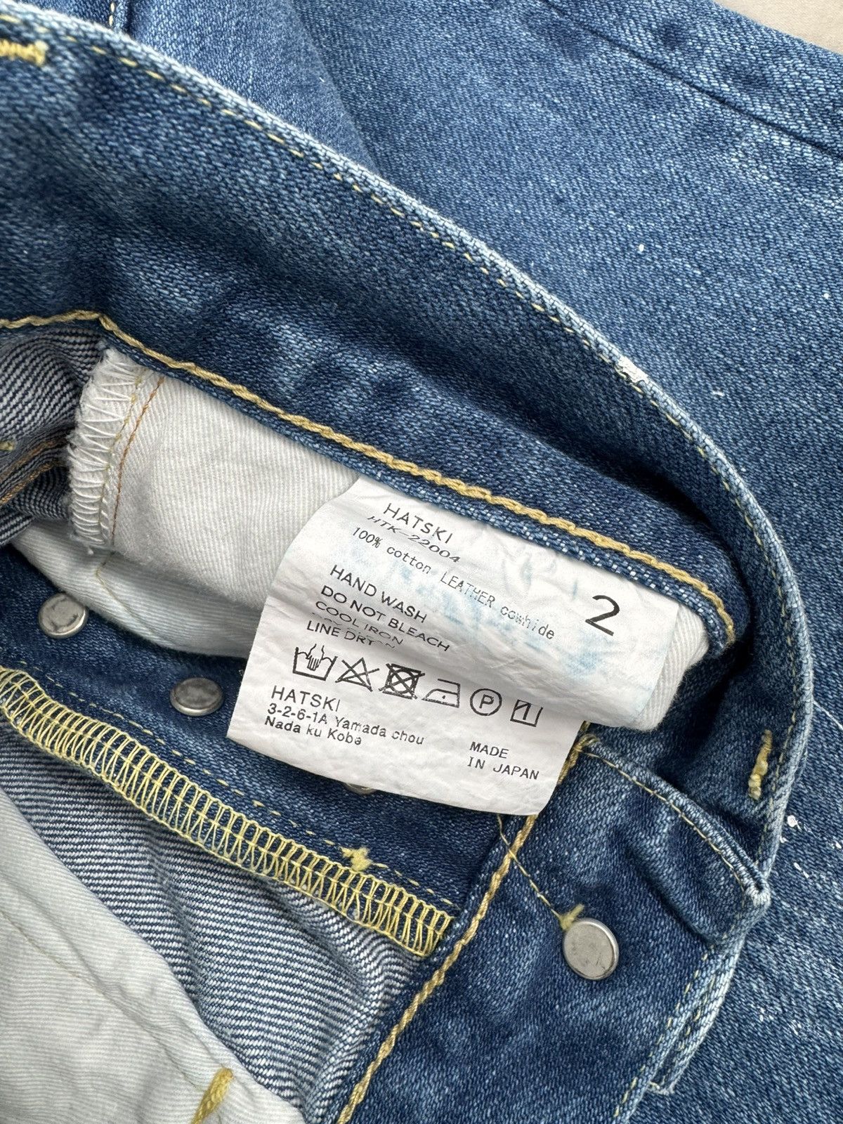 HATSKI Straight Selvedge Denim - Used Wash Hand Painted FW24 Size US 30 / EU 46 - 5 Thumbnail