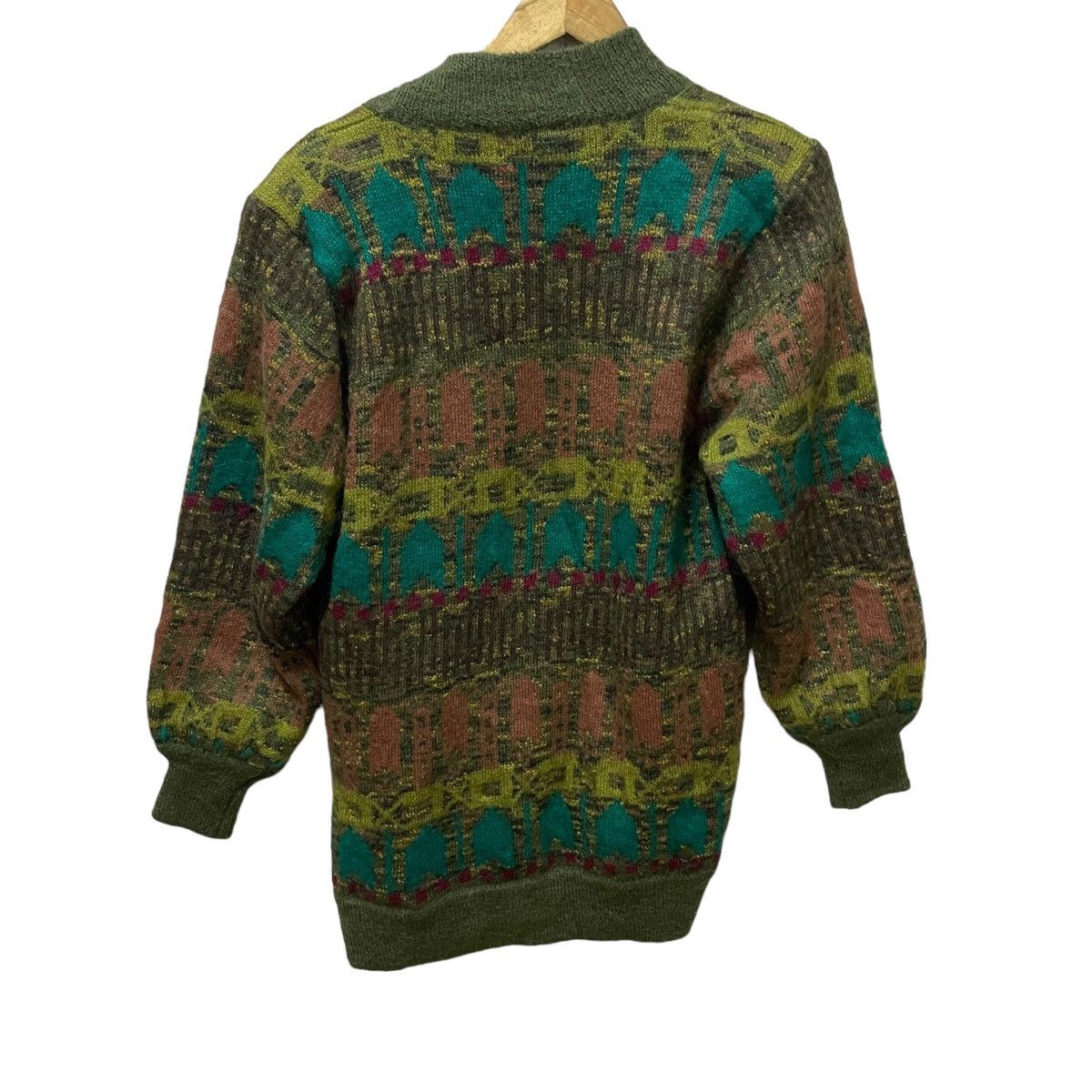 Japanese Brand Vintage joy rose wool knited cardigan multicolours Size US L / EU 52-54 / 3 - 3 Thumbnail