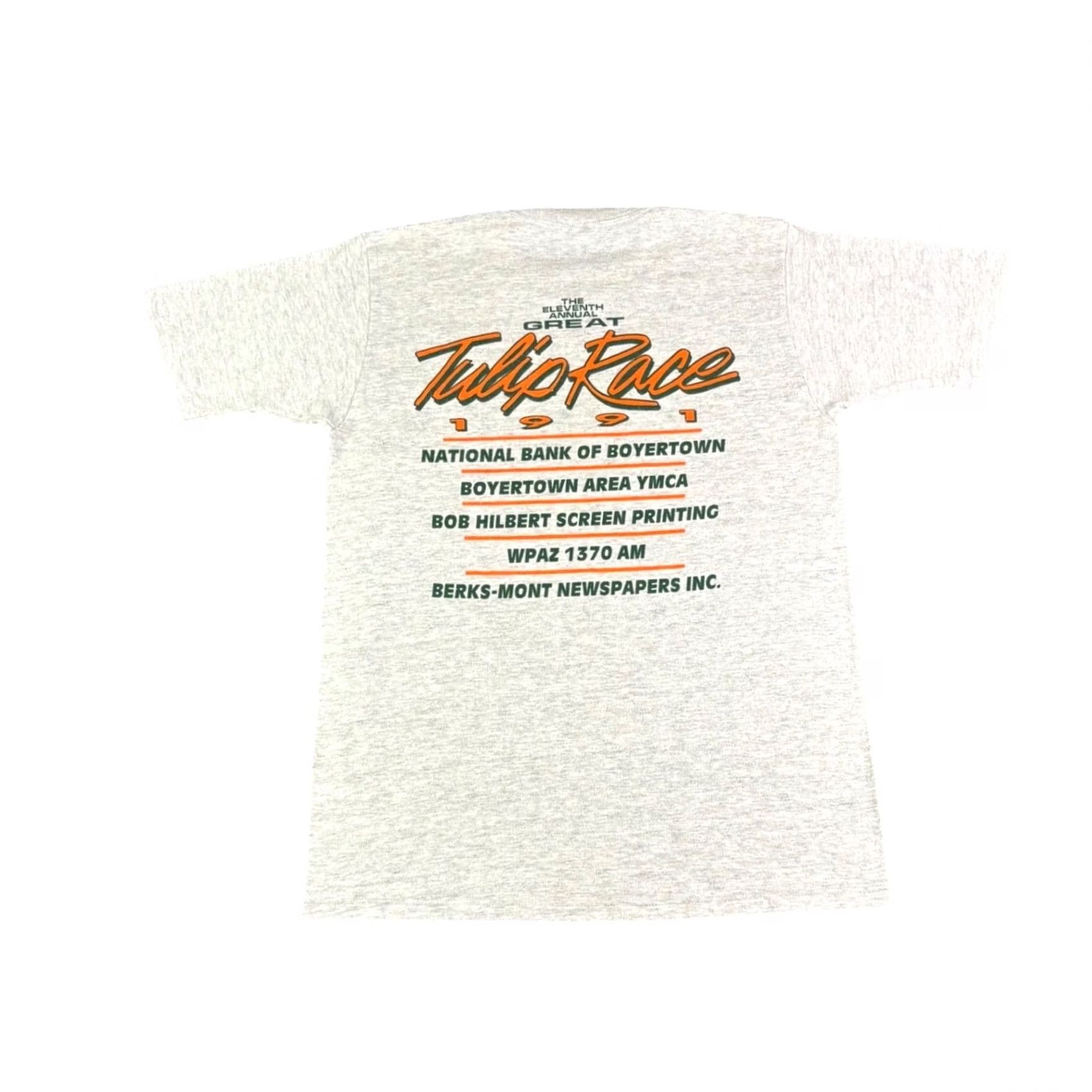 Jerzees VINTAGE 1991 Tulip Race T Shirt Mens Medium Gray Boyertown YMCA Jerzees USA Sportswear Graphic Tee Short Sleeve Size US M / EU 48-50 / 2 - 2 Thumbnail
