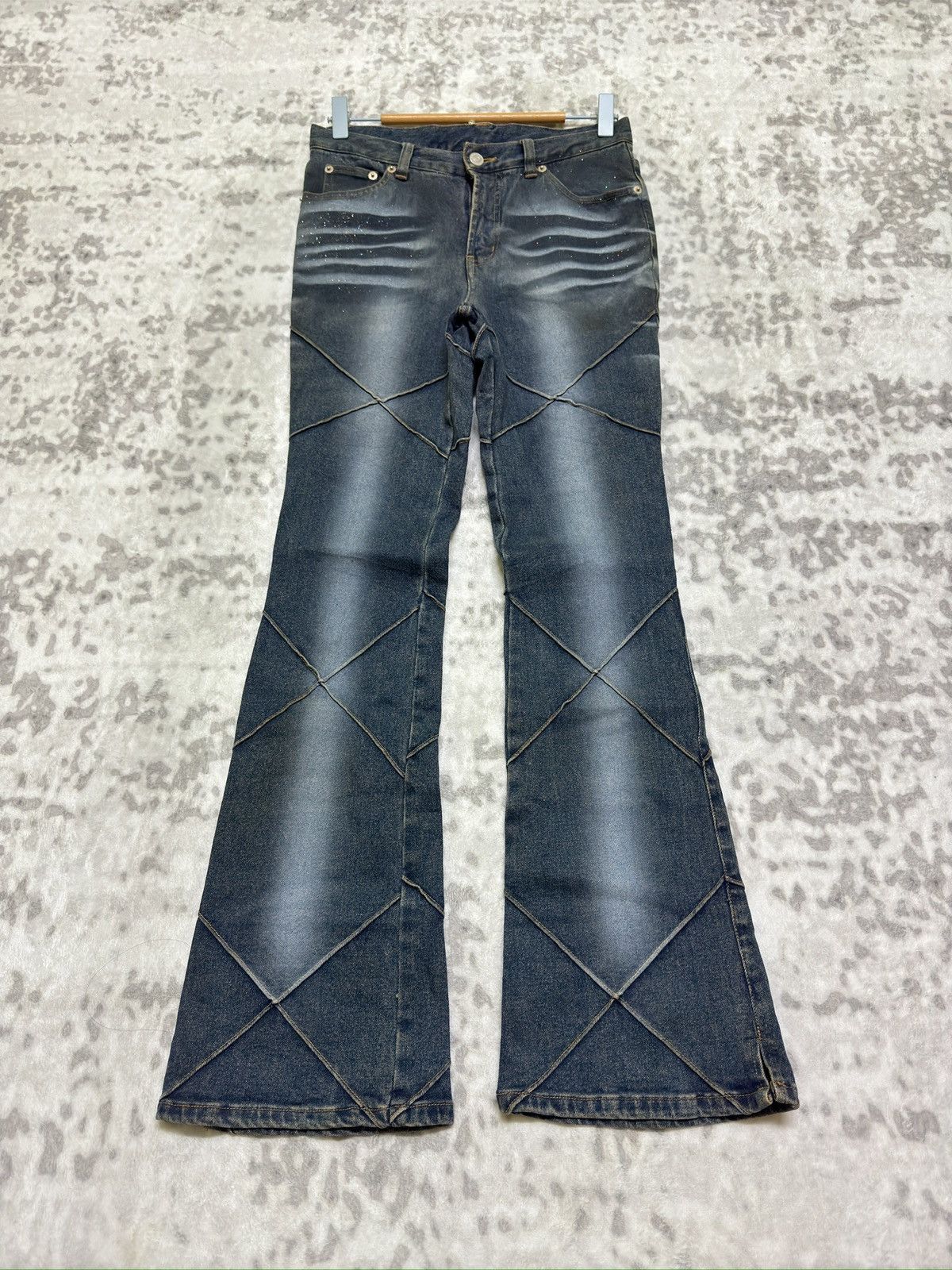 Japanese Brand Y2K Japan Archive Design Stitch Acid Washed Denim Size 27" / US 4 / IT 40 - 1 Thumbnail
