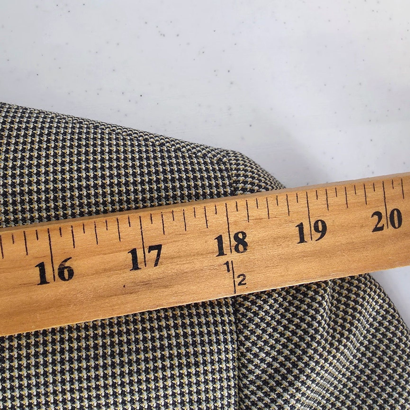 Hart Schaffner Marx Hart Schaffner Marx Gold Trumpeter Blazer Men 40 Jacket Houndstooth Wool Notch Notch Lapel Size 40R - 7 Thumbnail