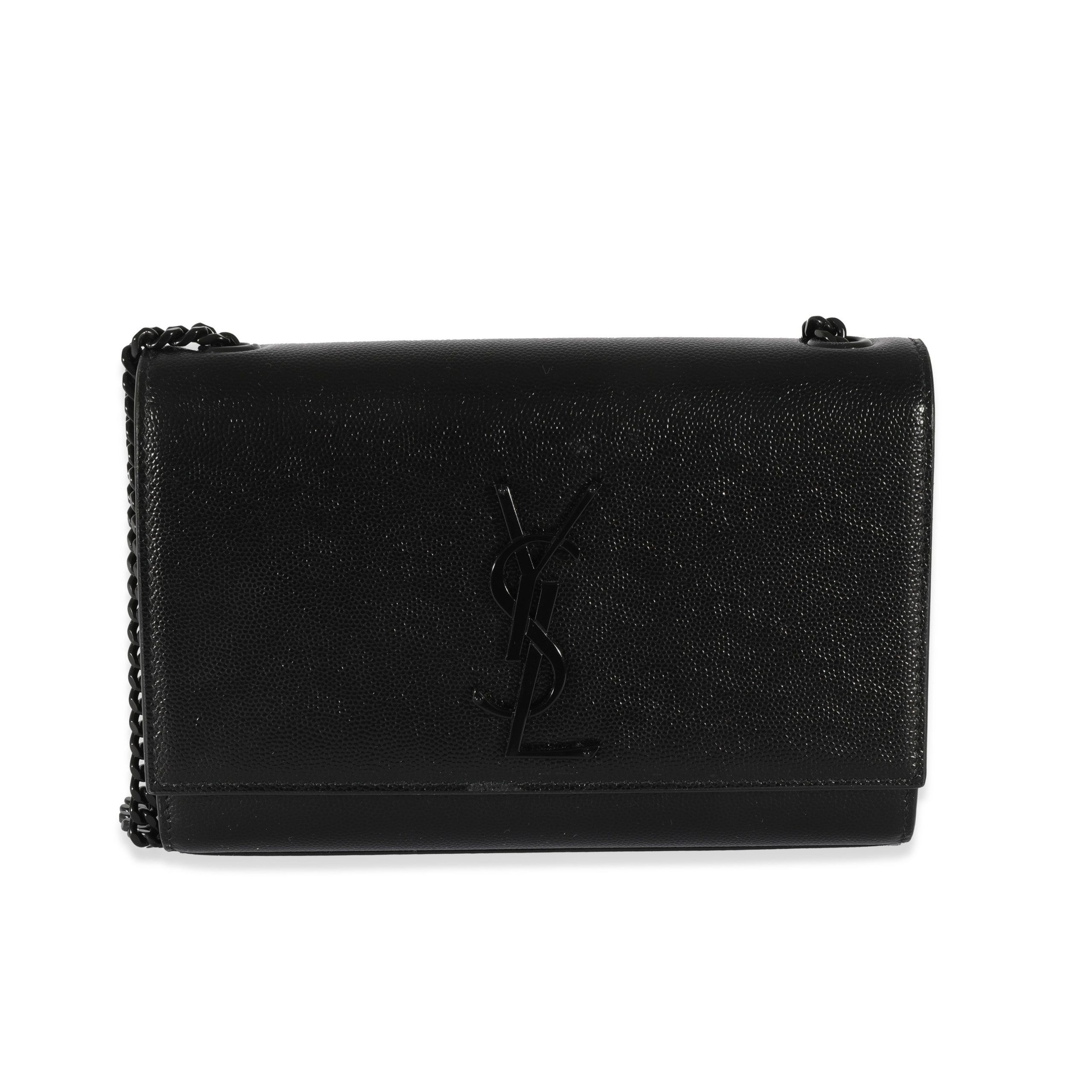 image of YVES Saint Laurent Black Leather Small Kate Chain Bag, Women's