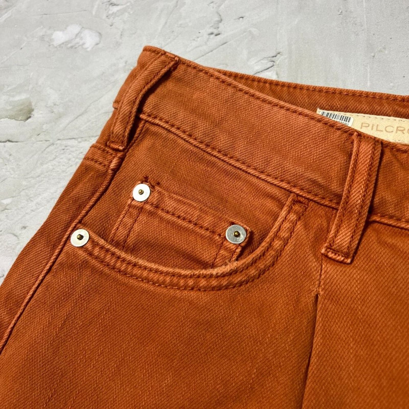 Anthropologie Pilcro The Breaker Orange High Rise Pants 25 NWT Size 25" / US 0 / IT 36 - 8 Thumbnail