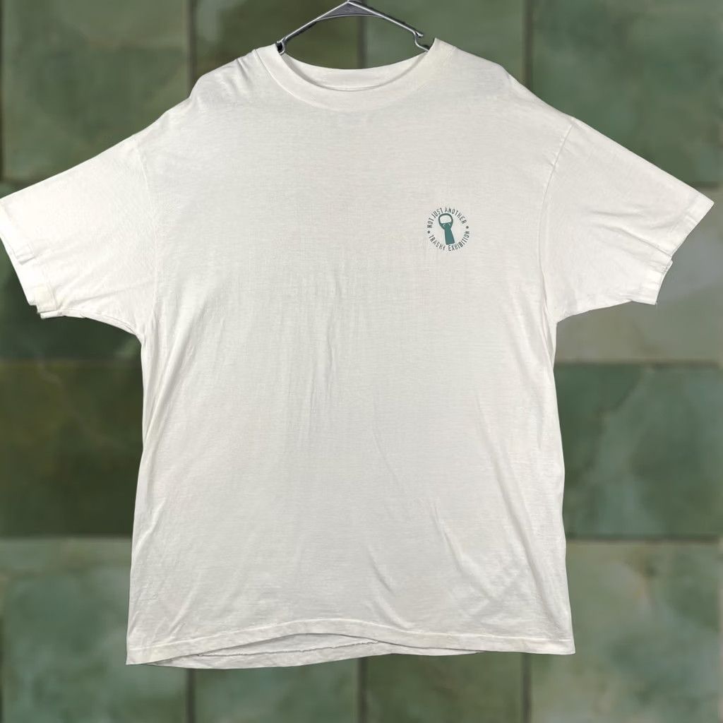 Hanes VINTAGE Hanes T-Shirt Mens XL White Graphic Print Recycled Re-Seen Museum Folk Art 1996 90s Size US XL / EU 56 / 4 - 1 Thumbnail