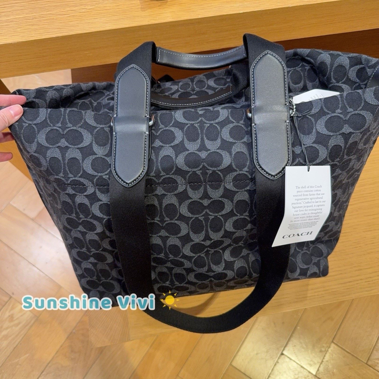 Coach NWT Coach MEN'S Small Tour Tote Bag Denim CDF24 Silver/black Size ONE SIZE - 1 Thumbnail