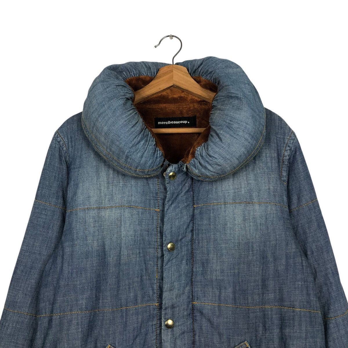 Issey Miyake 🔥CROPPED DENIM BIKER JACKET MERCIBEAUCOUP BLANKET PUFFER Size US M / EU 48-50 / 2 - 5 Thumbnail
