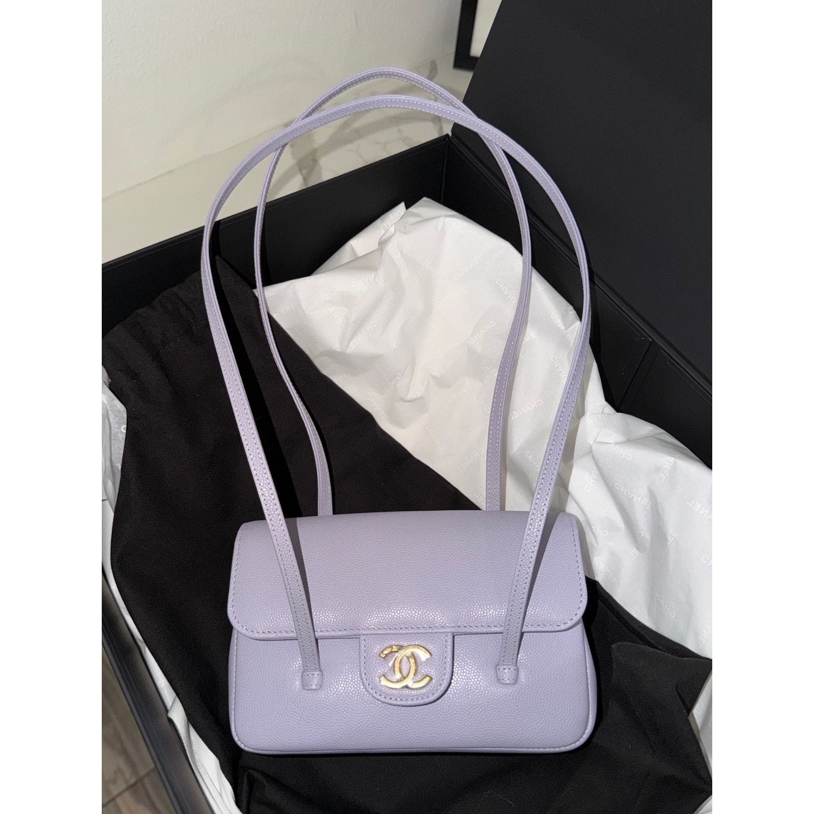 Chanel Chanel 26S Preppy Coco Mini Purple Caviar Leather Gold CC Lg Size ONE SIZE - 12 Thumbnail