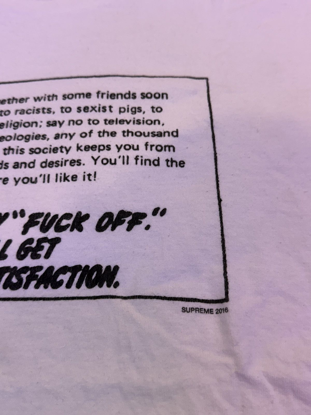 Supreme Supreme “Just Say Fuck Off” Tee Size US L / EU 52-54 / 3 - 2 Thumbnail