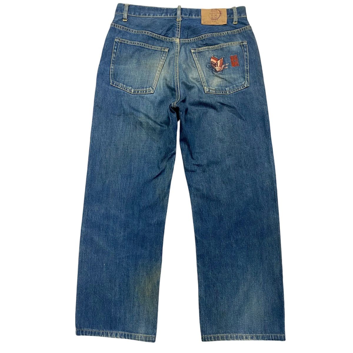 Karakuri Tamashii Vintage Karakuri Generation Denim Embroidery Butterfly Jean Size US 32 / EU 48 - 2 Thumbnail