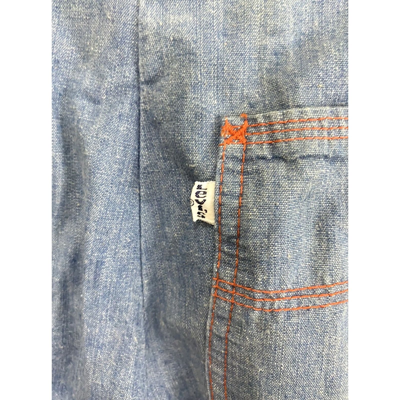 Levi's VINTAGE Levi's Chambray Bell Bottom Denim Slacks Hippie Pants Blue Mens 31x34 Size US 31 - 4 Thumbnail