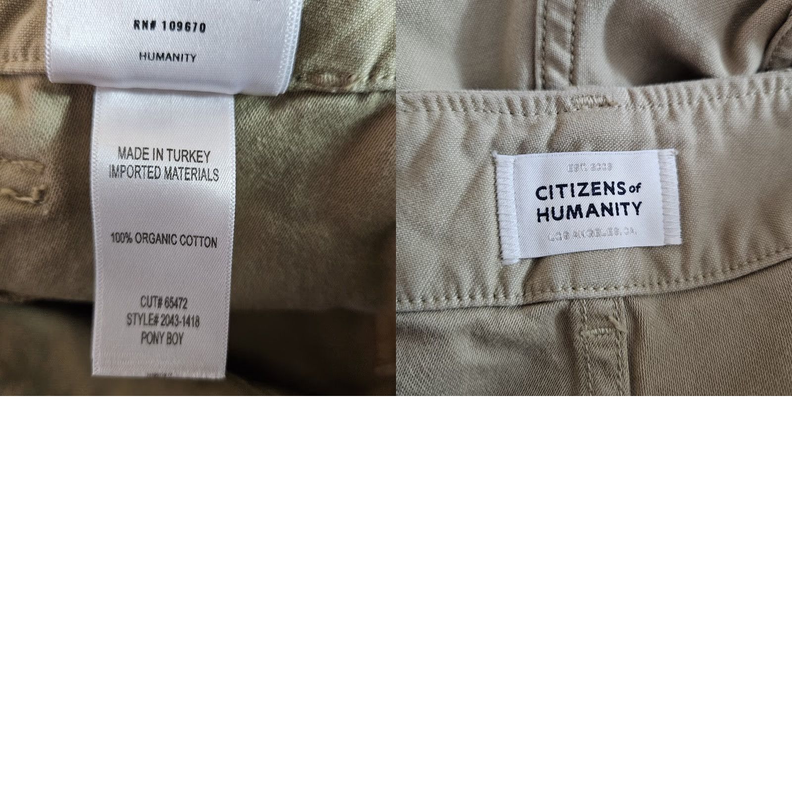 Citizens Of Humanity Citizens of Humanity Womens Pony Boy Utility Cropped Pants Sz 23 Tan Button Fly Cropped Leg Womens Pants 23 Size 40" / US 18 - 8 Thumbnail