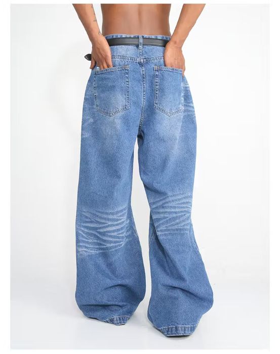 Faded Washed Baggy Flared Pants