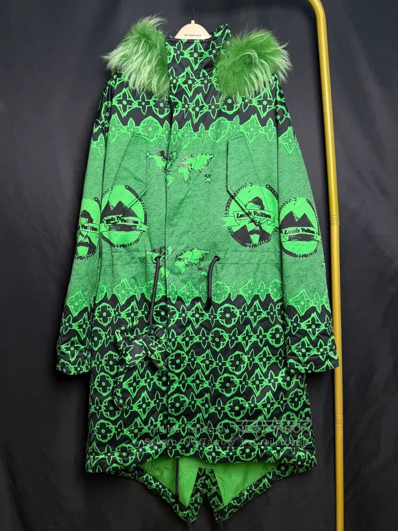 Louis Vuitton Green print show coat