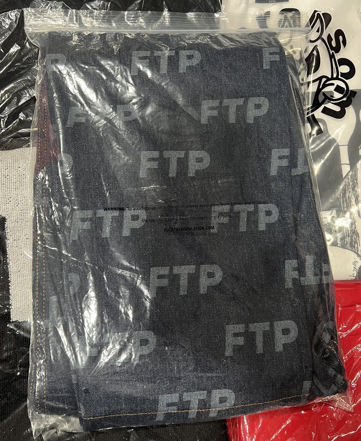 Fuck The Population FTP All Over Logo Denim Jeans Indigo - Fuck the Population Size US 36 / EU 52 - 7 Thumbnail