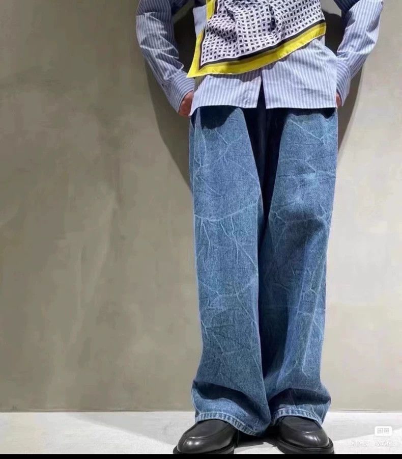 Dries Van Noten Dries Van Noten size:29 Blue wavy loose jeans Size US 29 - 3 Thumbnail