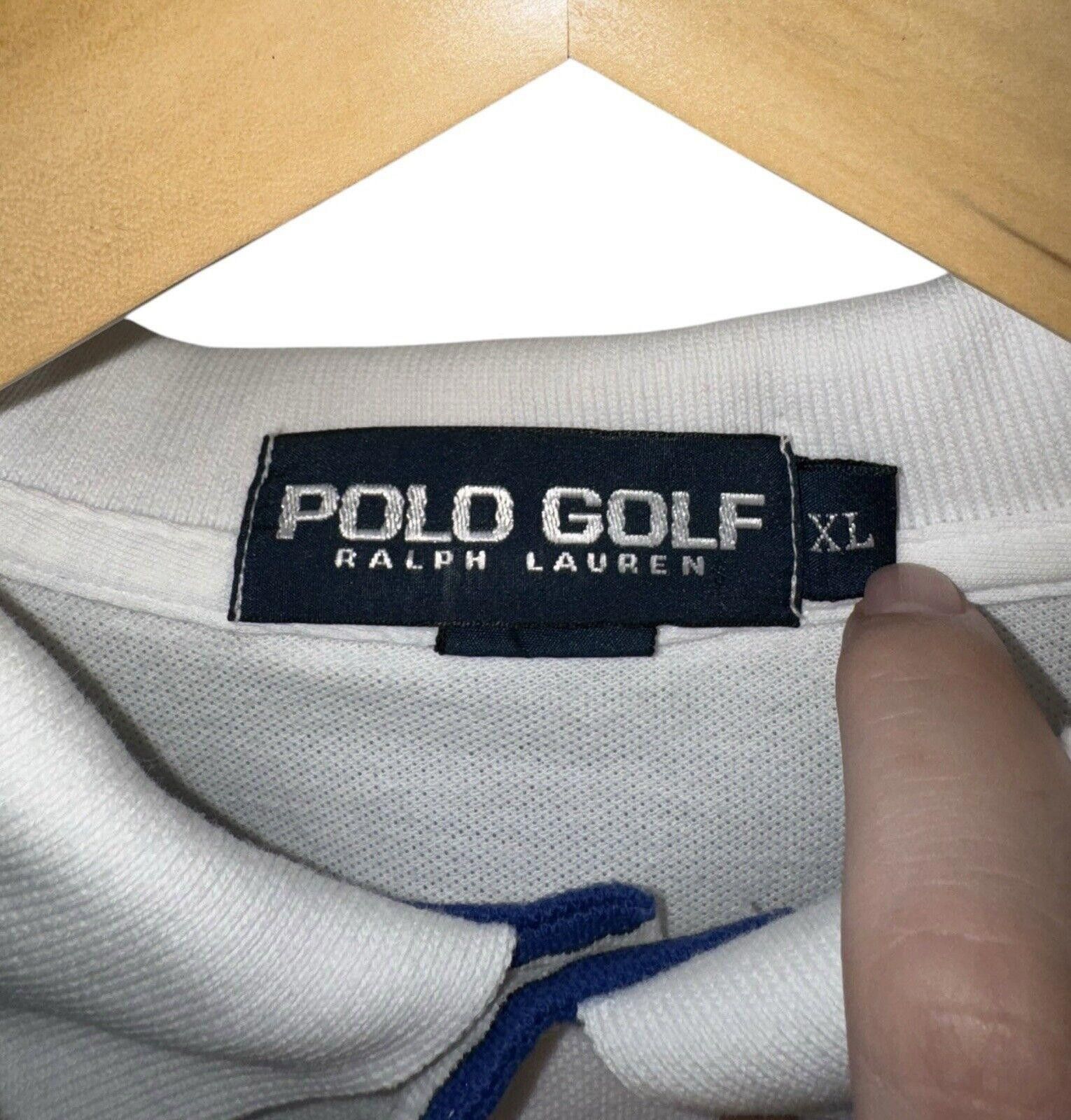 Polo Ralph Lauren Vintage Polo Golf Ralph Lauren White Blue Striped Polo Sz XL Size US XL / EU 56 / 4 - 7 Thumbnail