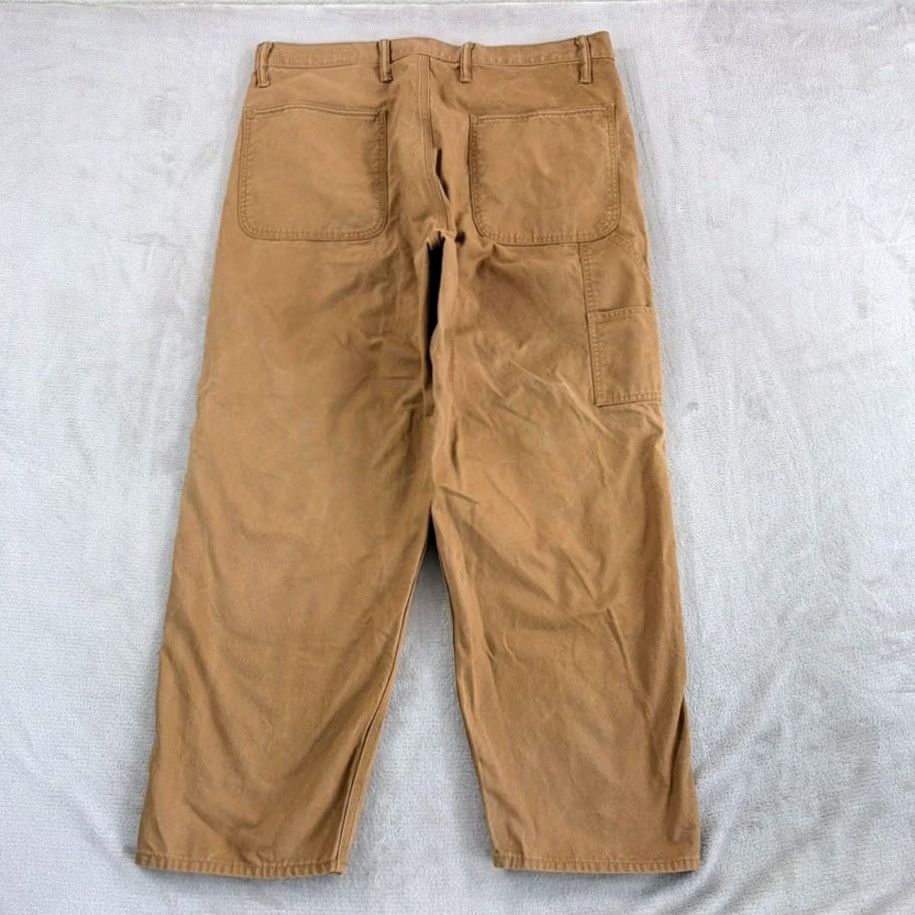 Gap Gap Utility Baggy Jeans Canvas Double-Knee Khaki Brown Men 38x29 (Tag 36x30) Size US 38 / EU 54 - 4 Thumbnail
