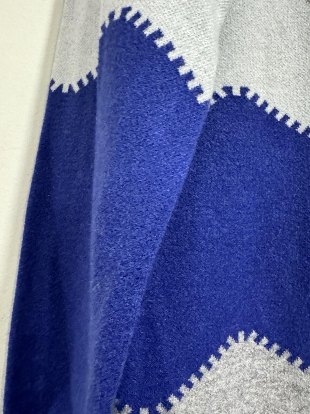 The Unbranded Brand Women Blue White And Gray Soft Pullover Sweater Dress Size L Size L / US 10 / IT 46 - 11 Thumbnail