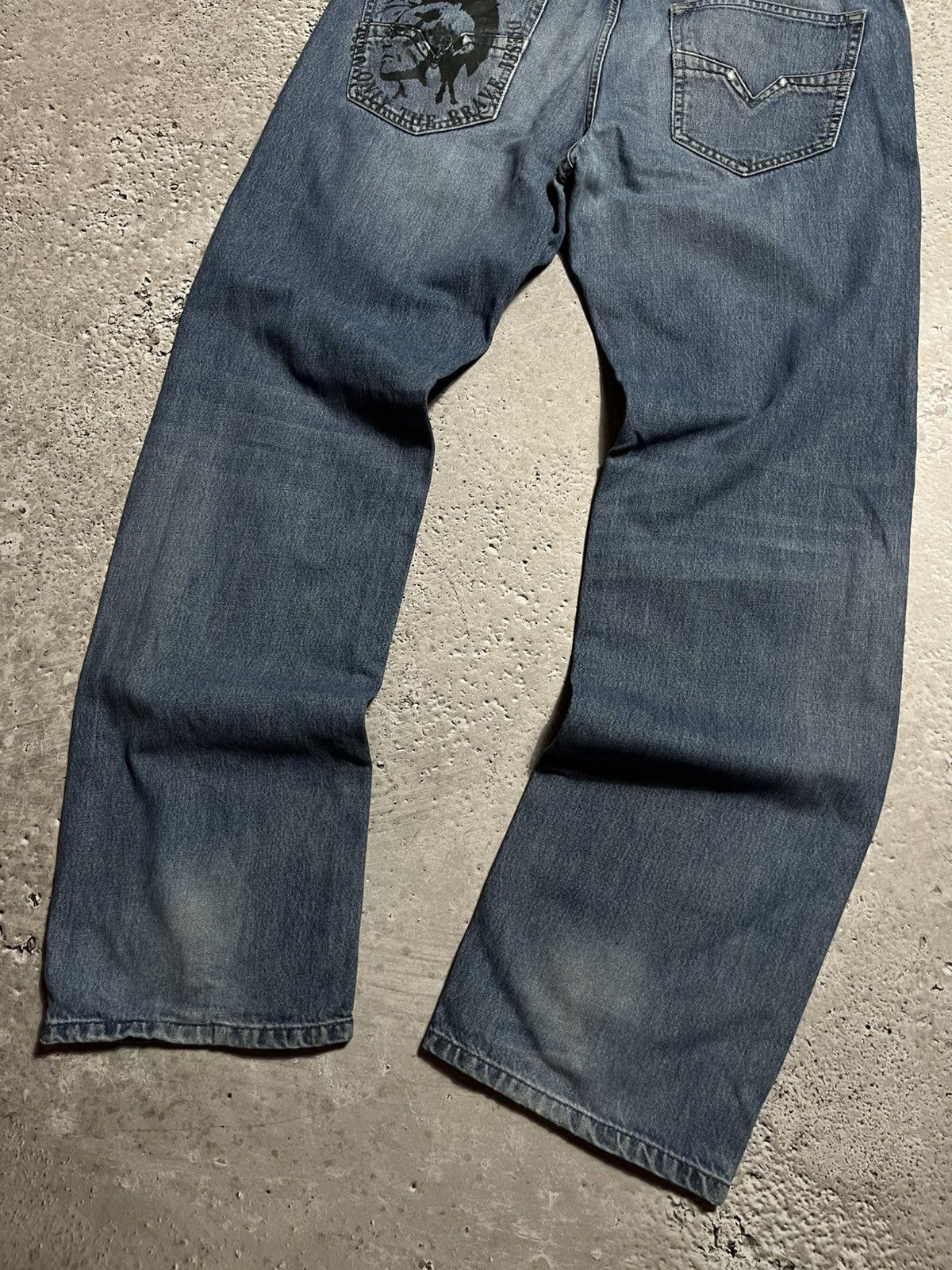 Diesel × Vintage Diesel Custom Jeans with Big Back Logo Print – Size 36 Size US 36 / EU 52 - 3 Thumbnail