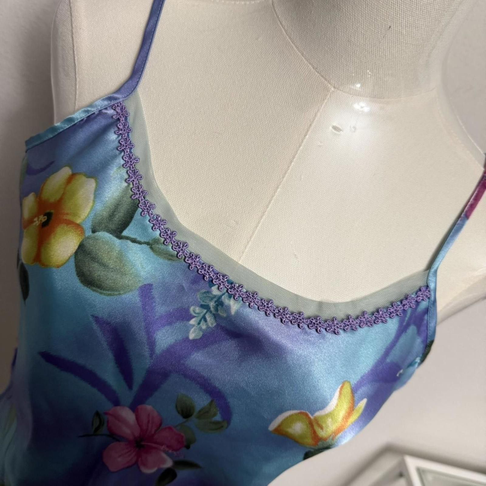 Designer Y2k fairy whimsy Blue floral silk cami top Size M / US 6-8 / IT 42-44 - 5 Thumbnail