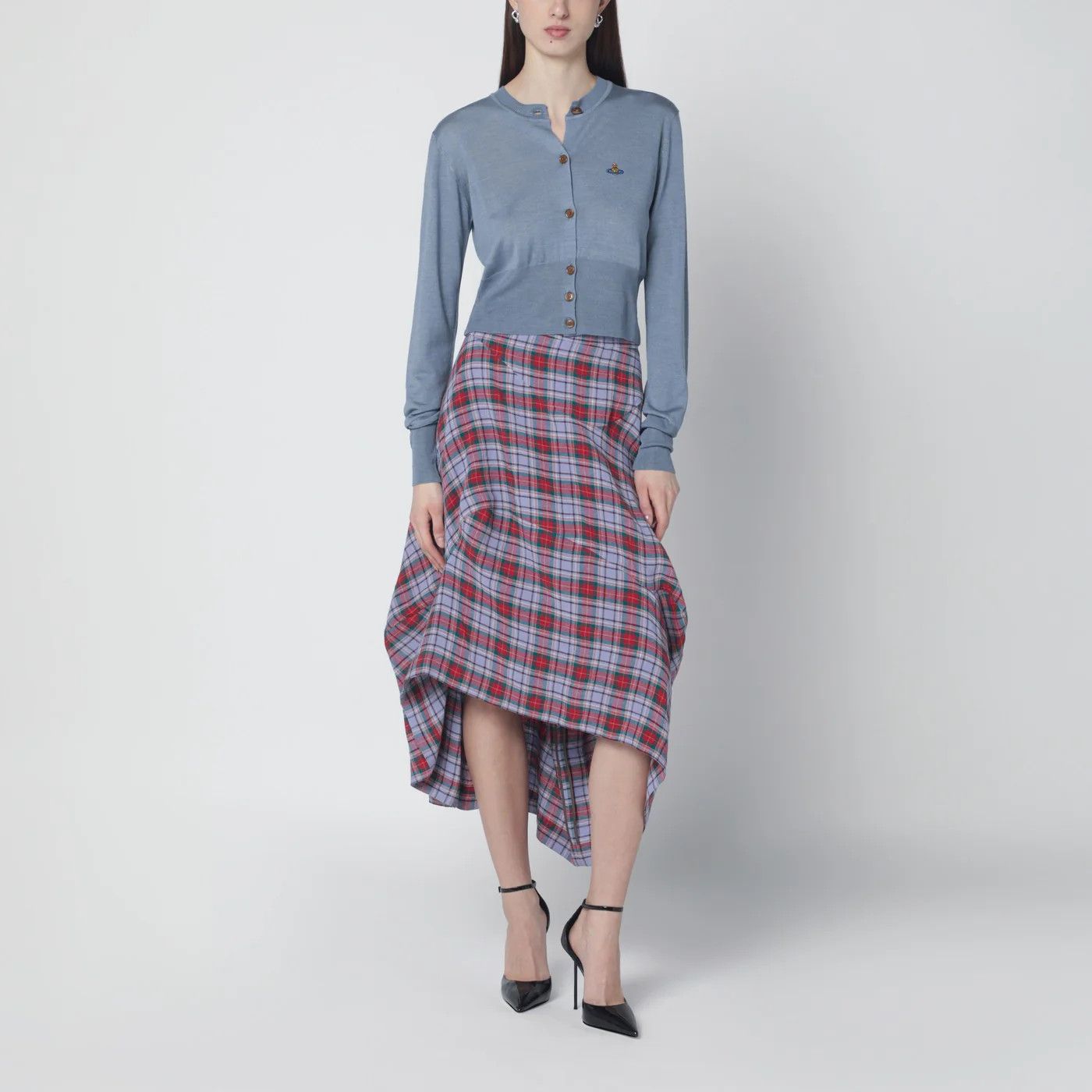Vivienne Westwood o1d2blof0526 Wool And Silk Cardigan in Blue Size M / US 6-8 / IT 42-44 - 2 Thumbnail